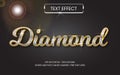 Gold metal text effect editable vector, silver glitter 3d style