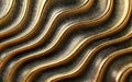 Gold metal texture with wave pattern. Royalty Free Stock Photo