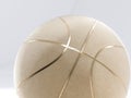 Gold metalic Basketball close-up on bright studio background