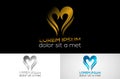 Gold metalic love logo template design