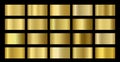 Gold Metallic, bronze, silver, chrome, copper metal foil texture gradient template Royalty Free Stock Photo