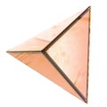 Gold metallic and glassy pyramid three-dimensional Abstract, dramatic, passionate, luxurious and exclusive isolated 3D rendering
