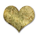 Gold metallic grunge heart Royalty Free Stock Photo
