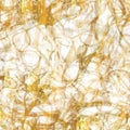 Gold metallic handmade rice paper texture. Seamless washi sheet background with golden blur metal flakes. For modern