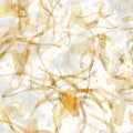 Gold metallic handmade rice paper texture. Seamless washi sheet background with golden blur metal flakes. For modern
