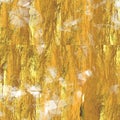 Gold metallic handmade rice paper texture. Seamless washi sheet background with golden blur metal flakes. For modern