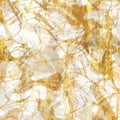 Gold metallic handmade rice paper texture. Seamless washi sheet background with golden blur metal flakes. For modern