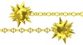 Gold meteor hammer with spiky chain