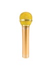 Gold microphone isolated on white background Royalty Free Stock Photo