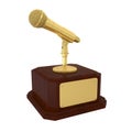 Gold Microphone Trophy Isolated