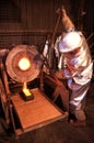 Gold mine worker pours molten Gold