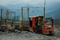 Gold miner fixing a train in GansuÃ¯Â¼ÅChina