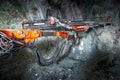 Gold mining underground Royalty Free Stock Photo
