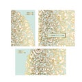 Gold and mint color folk decorative pattern.