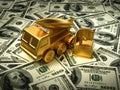 Gold Missile System And Radar On American Dollars