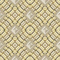 Gold modern seamless pattern. Structured grid vector background. Tribal ethnic greek style repeat Deco backdrop. Golden geometric