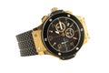 Gold modern watch isolated