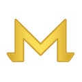 Gold Monero coin icon. golden Cryptocurrency coin money. blockchain  symbol. Internet money Royalty Free Stock Photo