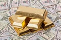 Gold and money - business background Royalty Free Stock Photo