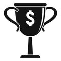 Gold money cup icon, simple style Royalty Free Stock Photo