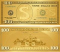 Gold money note for game passion to play, cash, the note