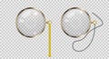 Gold monocle. 3D vector illustration Royalty Free Stock Photo