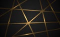 Gold mosaic on dark background. Luxury golden triangles and geometric shapes on gradient backdrop. Modern polygonal