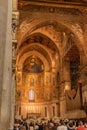 The Gold Mosaic Decoration Inside The Cathedral Of Monreale, In The South Of Italy