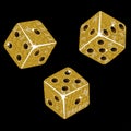 Gold mosaic dice