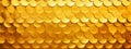 Gold motif tiles texture wall background - abstract cement tile with golden fish scales, Generative AI Royalty Free Stock Photo