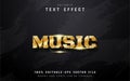 Gold music text effect Royalty Free Stock Photo
