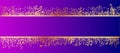 Gold musical notes frame on violet background