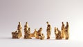 Gold Nativity Scene Bethlehem the Birth of Baby Jesus Christ Royalty Free Stock Photo