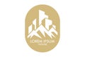 Gold Nature Badge Modern Mountain Logo Design