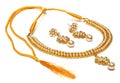 Gold necklace of pearl with earrings
