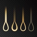 Gold neon hair follicle set for cosmetics packing design.