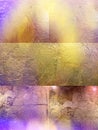 Gold neon   satin  collage colorful pink lilac yellow vintage bronze silver paper metallic antiq template texture background Royalty Free Stock Photo