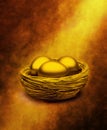 Gold Nest Eggs Superannuation Royalty Free Stock Photo