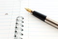 A gold nibbed pen on a notepad Royalty Free Stock Photo