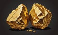 Gold Nugget, large and with a rough rocky look