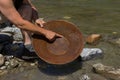 Gold Nugget mining from the River