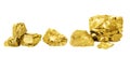 Gold nugget set. Royalty Free Stock Photo