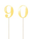 Gold Number Cake Toppers nine, zero