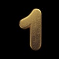 Gold number 1 - 3d precious metal digit - Suitable for fortune, business or luxury related subjects Royalty Free Stock Photo