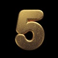 Gold number 5 - 3d precious metal digit - Suitable for fortune, business or luxury related subjects Royalty Free Stock Photo