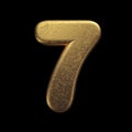 Gold number 7 - 3d precious metal digit - Suitable for fortune, business or luxury related subjects Royalty Free Stock Photo