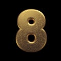 Gold number 8 - 3d precious metal digit - Suitable for fortune, business or luxury related subjects Royalty Free Stock Photo