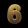 Gold number 6 - 3d precious metal digit - Suitable for fortune, business or luxury related subjects Royalty Free Stock Photo