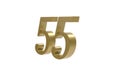 55gold number metal 3d render illustration