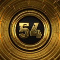 Gold number fifty-four years celebration